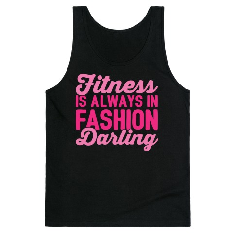 Fitness Is Always In Fashion Darling White Print Tank Top