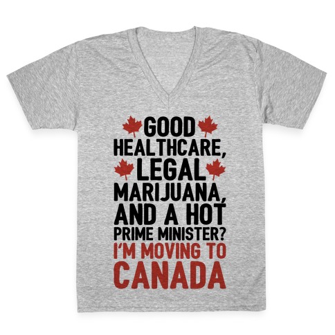 I'm Moving To Canada V-Neck Tee Shirt