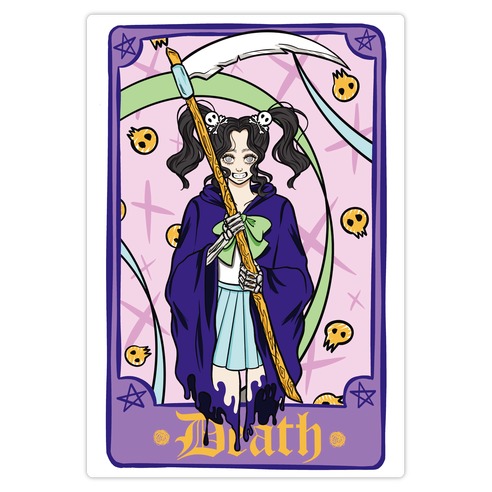 Pastel Goth Death Tarot Card Die Cut Sticker