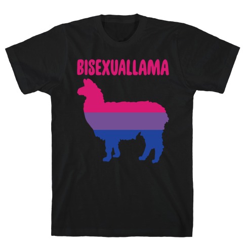 Bisexuallama Parody White Print T-Shirt