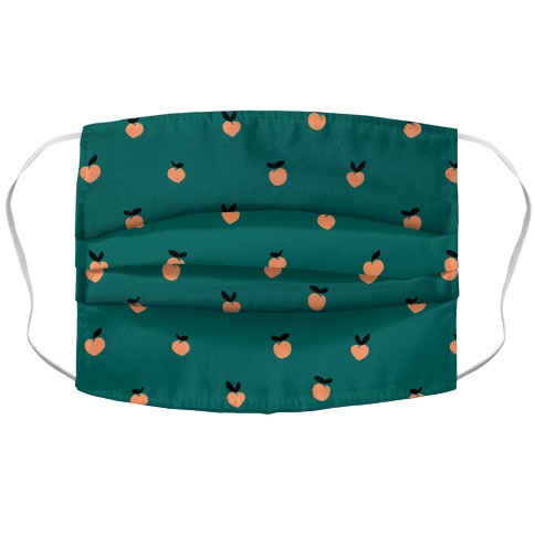 Dainty Peach Pattern Teal Accordion Face Mask