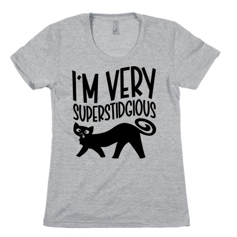 Superstidgious Derpy Cat Parody Womens T-Shirt