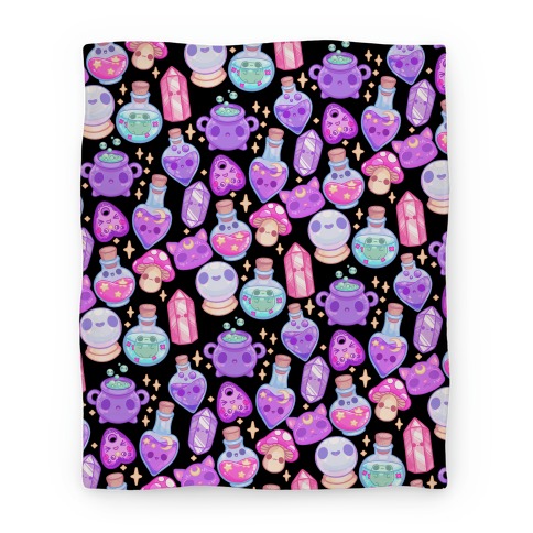 Kawaii Witchy Pattern Blanket