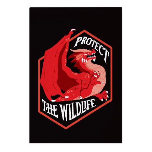 Protect The Wildlife Red Dragon Garden Flag