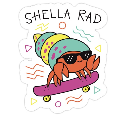 Shella Rad Crab Die Cut Sticker