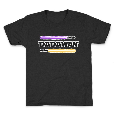 Padawan Dadawan Star Wars Parody Purple/Yellow Light Sabers Kids T-Shirt