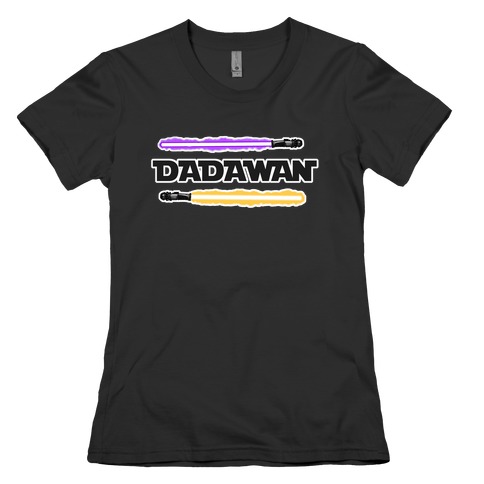 Padawan Dadawan Star Wars Parody Purple/Yellow Light Sabers Womens T-Shirt