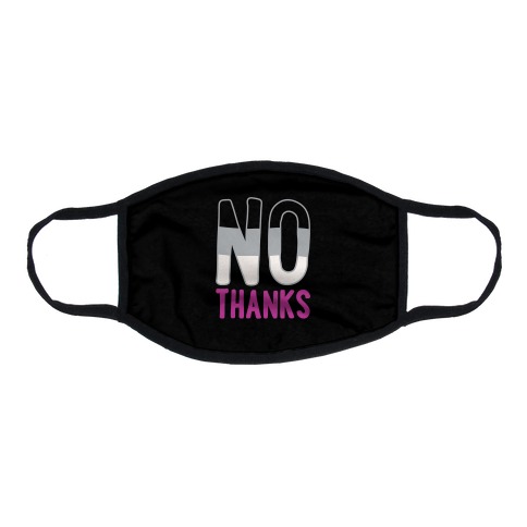 No Thanks Asexual Pride White Print Flat Face Mask