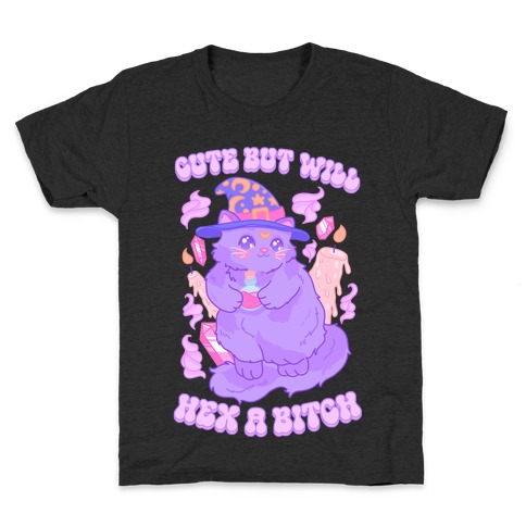 Cute But Will Hex a Bitch Cat Kids T-Shirt