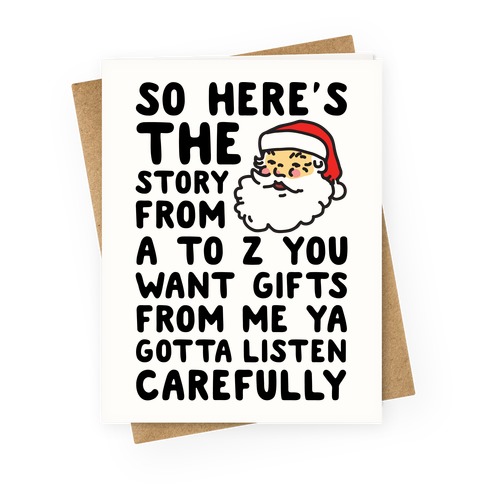 So Here's The Story From A to Z Santa Greeting Card
