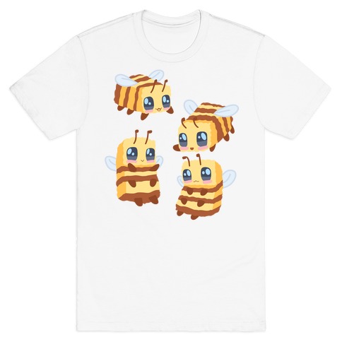 Cute Cubic Bee Pattern T-Shirt