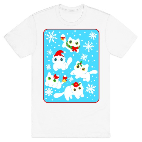 Christmas Cats Pattern T-Shirt