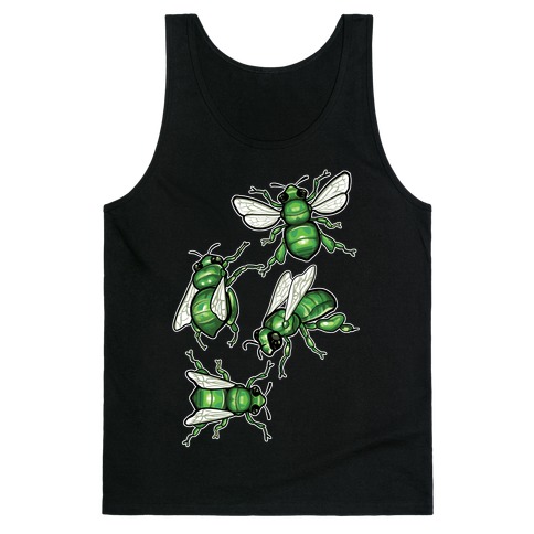 Green Orchid Bee Pattern (Flowerless) Tank Top