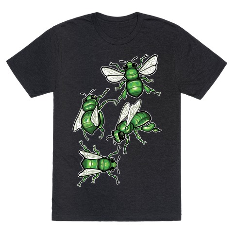 Green Orchid Bee Pattern (Flowerless) T-Shirt