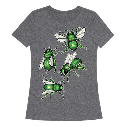 Green Orchid Bee Pattern (Flowerless) Womens T-Shirt