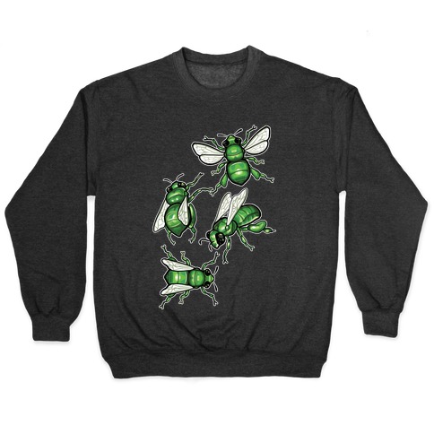 Green Orchid Bee Pattern (Flowerless) Pullover
