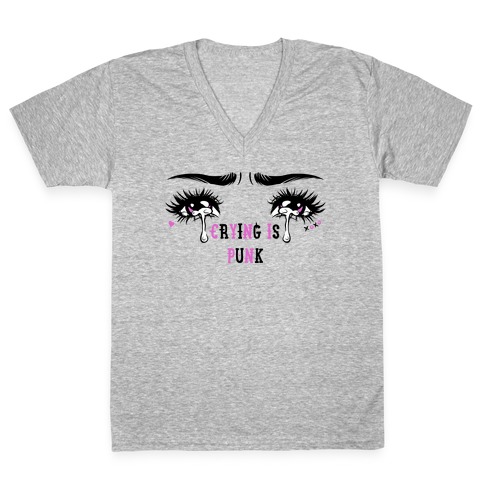 Crying Is Punk V-Neck Tee Shirt
