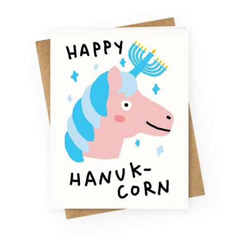 Happy Hanuk-Corn Unicorn Greeting Card