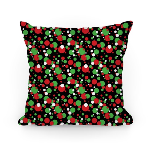 Red And Green Holiday Confetti Pillow