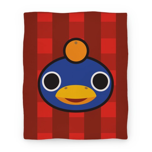 Roald Sitting With An Orange On His Head (Animal Crossing) Blanket