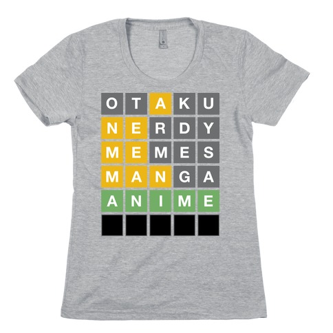 Anime Otaku Wordle Womens T-Shirt