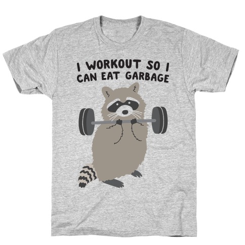 I Workout So I Can Eat Garbage Raccoon Trash Panda Funny Apron with Pockets 