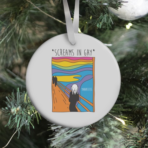 Screams In Gay Edvard Munch Parody Ornament