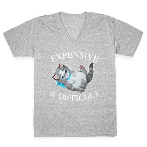 Expensive & Difficult  V-Neck Tee Shirt