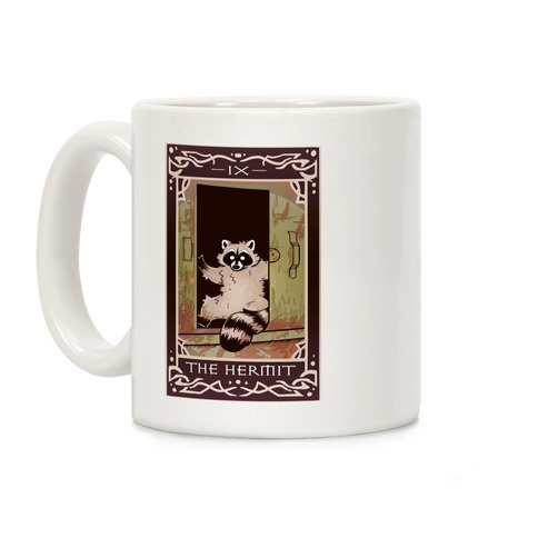 The Hermit Raccoon Tarot Card Coffee Mug