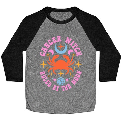 Cancer Witch Ruled By The Moon Baseball Tee