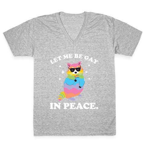 Let Me Be Gay In Peace.  V-Neck Tee Shirt