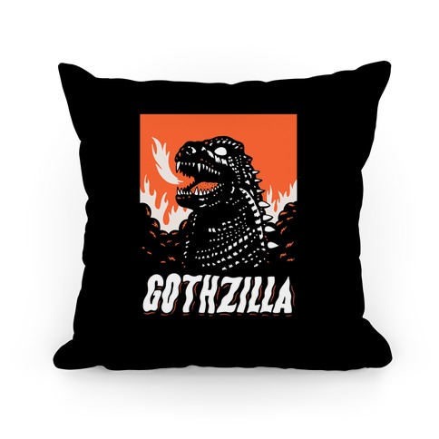 Gothzilla Goth Godzilla Pillow