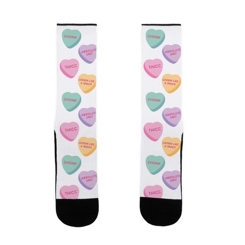Body Positive Candy Hearts Sock