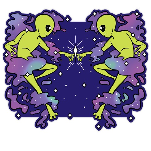 Aliens Among The Stars Die Cut Sticker