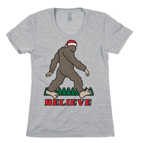 Santa Sasquatch Womens T-Shirt