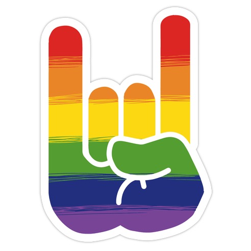 Rock On Gay Pride Die Cut Sticker