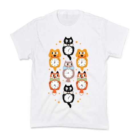 Animal Clock Pattern Kids T-Shirt