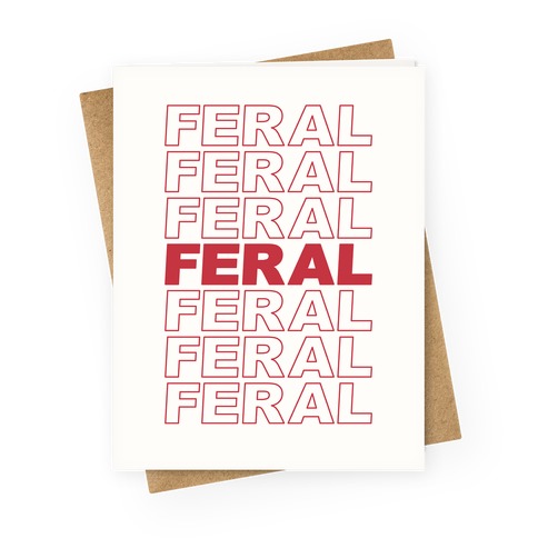 Feral Thank You Bag Parody Greeting Card