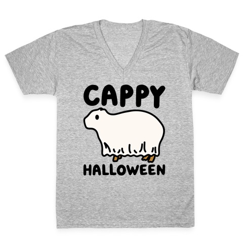 Cappy Halloween Capybara Parody V-Neck Tee Shirt