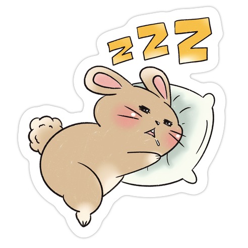 Sleepy Bunny Die Cut Sticker