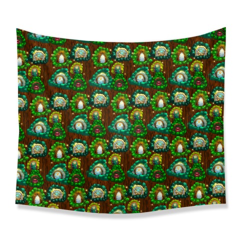 Fairy Cottage Doors Pattern Tapestry