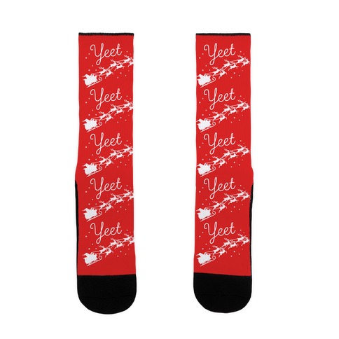 Yeet Santa Sleigh Sock