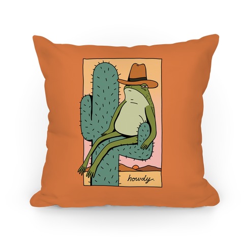 Howdy Frog Cowboy Pillow