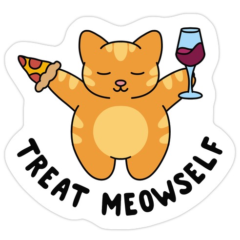 Treat Meowself Die Cut Sticker