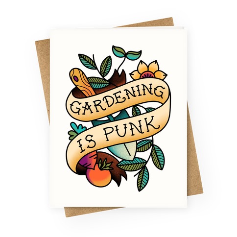 Gardening Is Punk Greeting Card