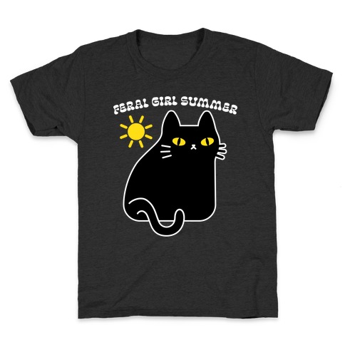 Feral Girl Summer Cat Kids T-Shirt