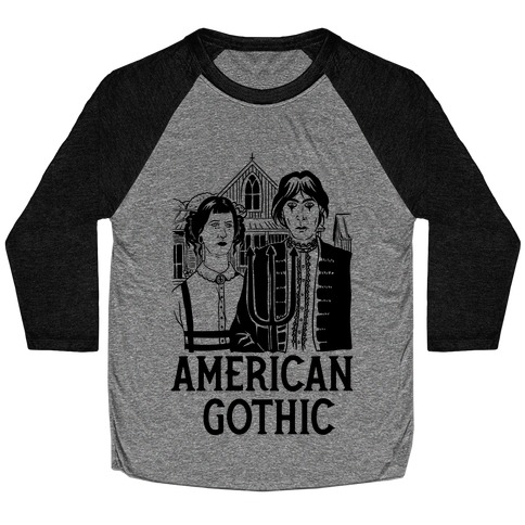 American Gothic Mall Goths Baseball Tee