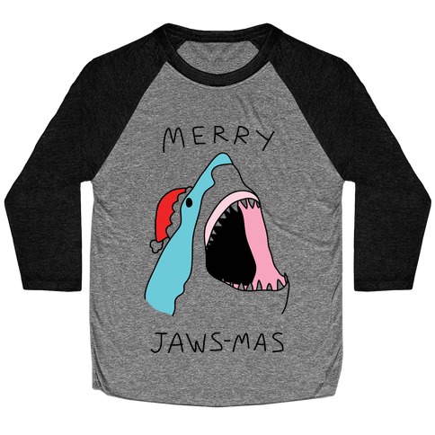 Merry Jaws-mas Christmas Baseball Tee
