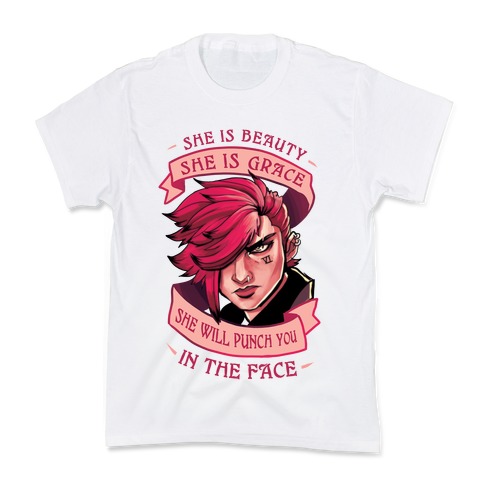 She is Beauty, She Is Grace, She will Punch You In The Face Kids T-Shirt