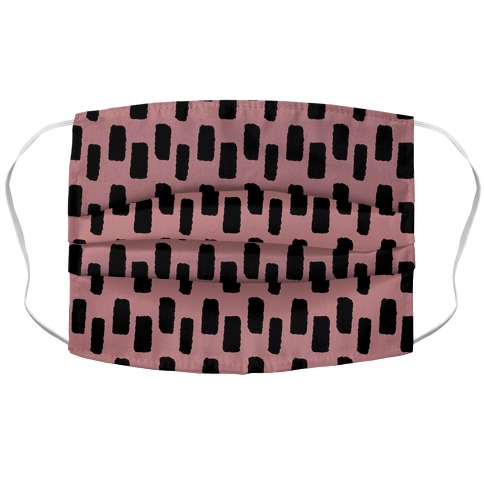 Organic Rectangle Pattern Dusty Pink Accordion Face Mask